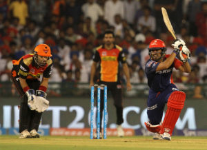 Delhi Daredevils player Karun Nair plays a shot during match 52 of the Vivo Indian Premier League ( IPL ) between the Delhi Daredevils and the the Sunrisers Hyderabad held at the Shaheed Veer Narayan Singh International Cricket Stadium, Naya Raipur, India on the 20th May 2016 Photo by Vipin Pawar / IPL/ SPORTZPICS